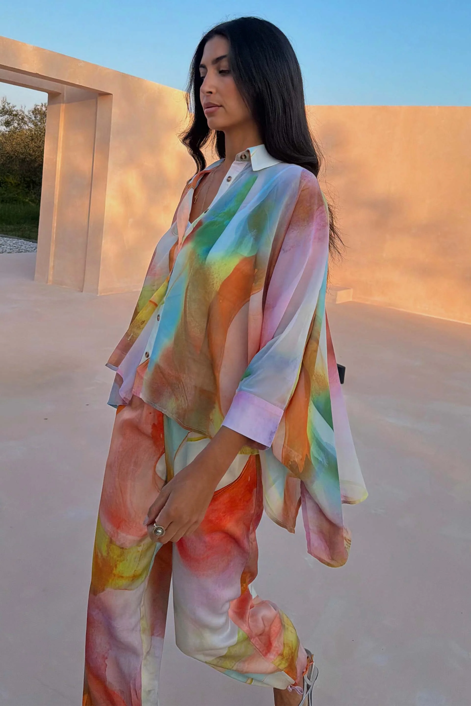 Abstract Cape Shirt - Image 3