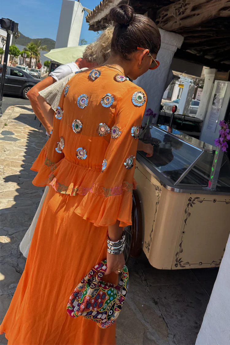 Apricot Embellished Ines Dress - Image 7