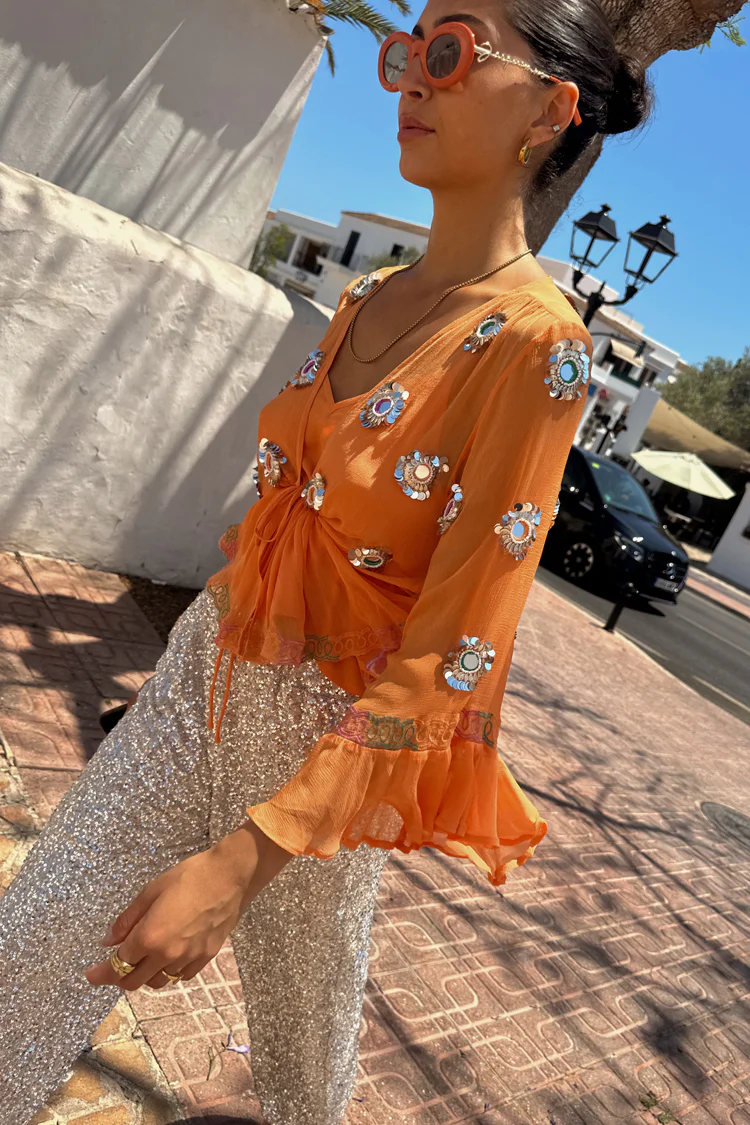 Apricot Embellished Top - Image 6