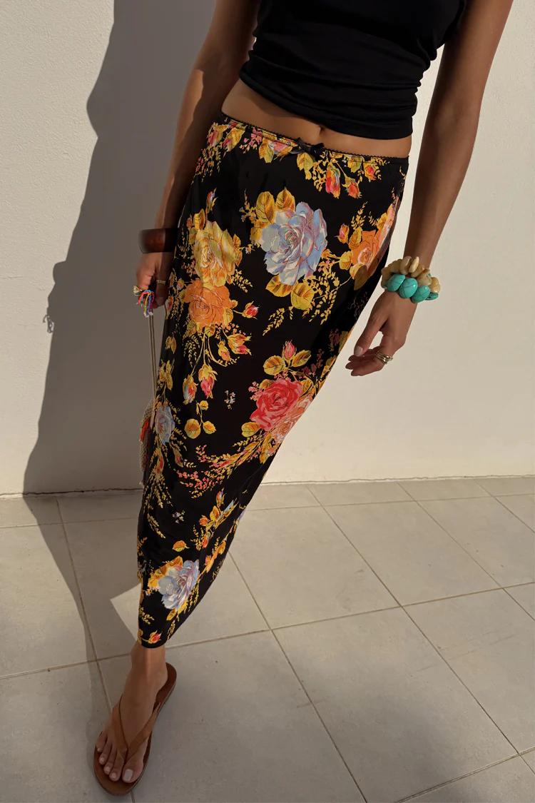 Black Floral Sofia Maxi Skirt - Image 6