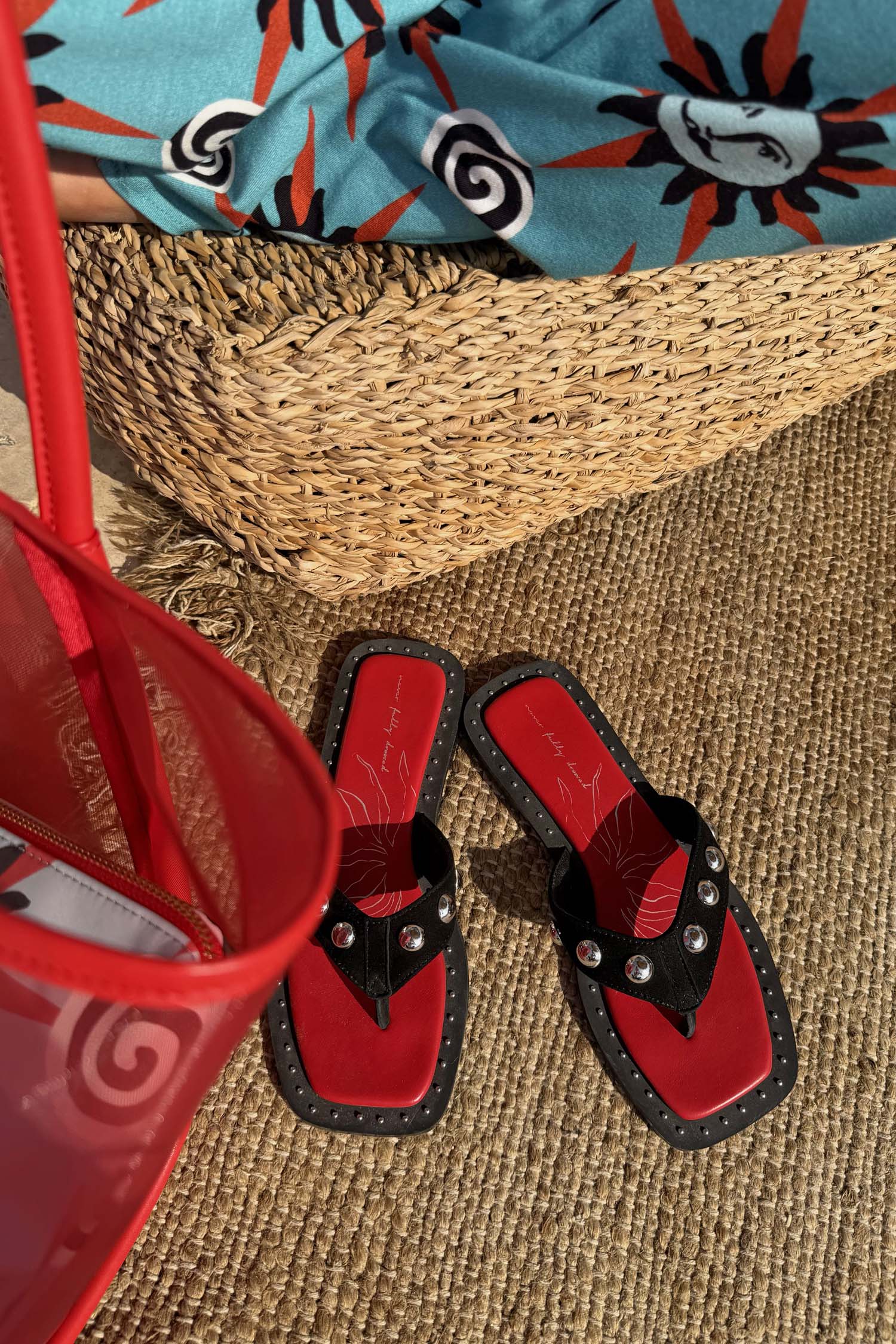 Black Leather Stud Sandals - Image 7