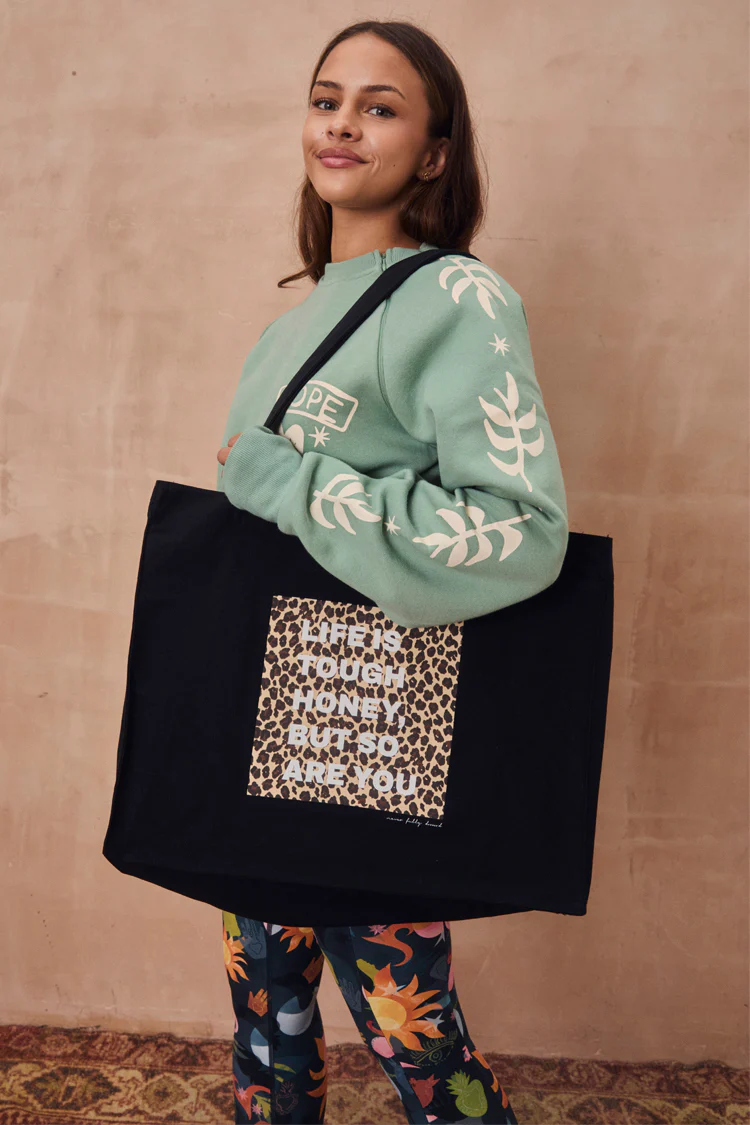 Black Life Is Tough Tote Bag - Image 3