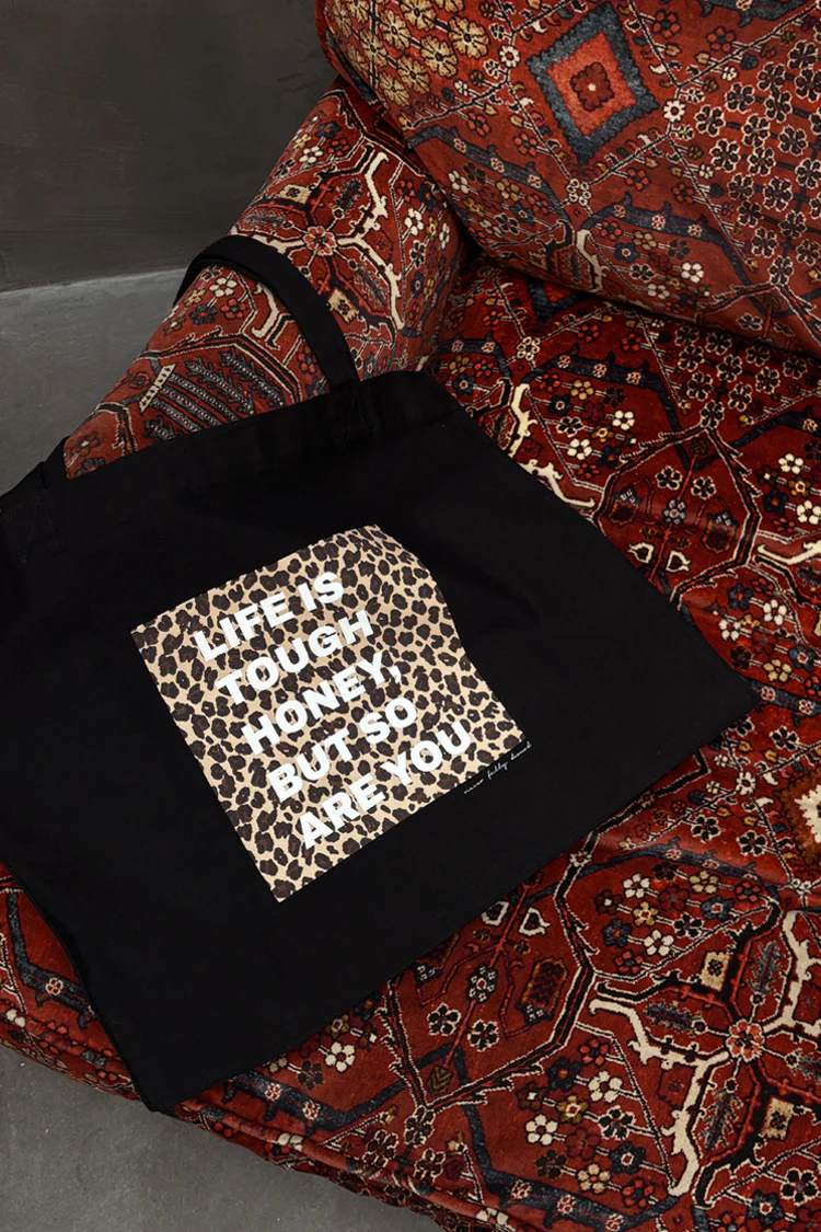 Black Life Is Tough Tote Bag - Image 4