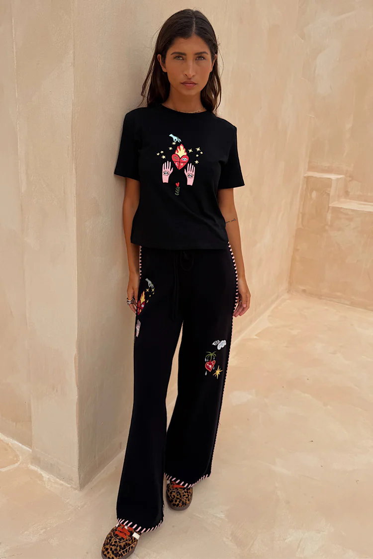 Black Night Garden Knit Jogger - Image 4