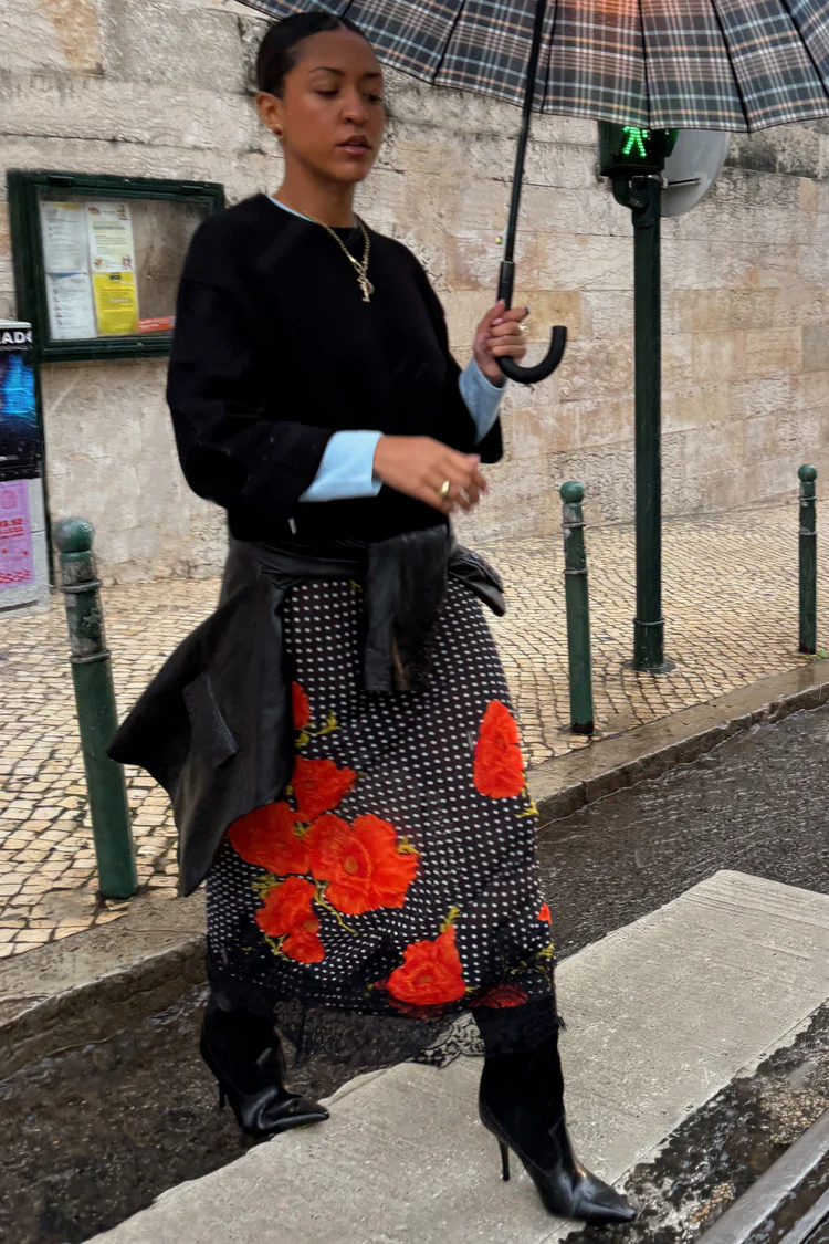 Black Poppy Midi Maeva Skirt - Image 10