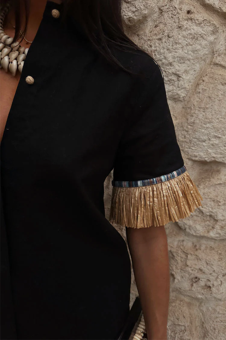 Black Raffia Shirt - Image 4