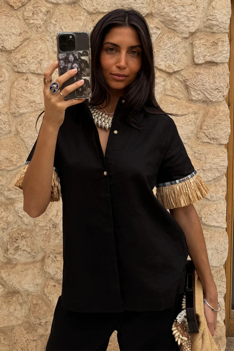 Black Raffia Shirt - Image 5