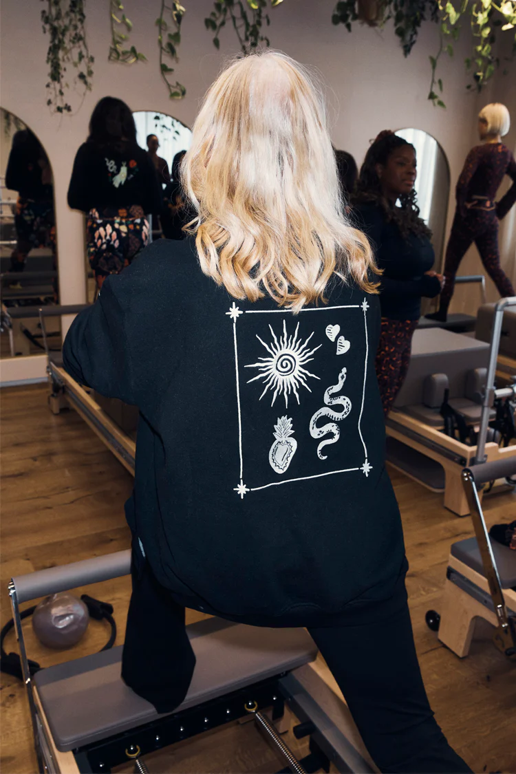 Black Sweatshirt with Ecru Embroidery - Image 10