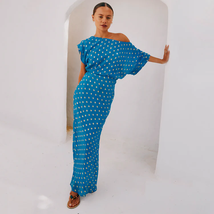 Blue Jacquard Tilly Dress