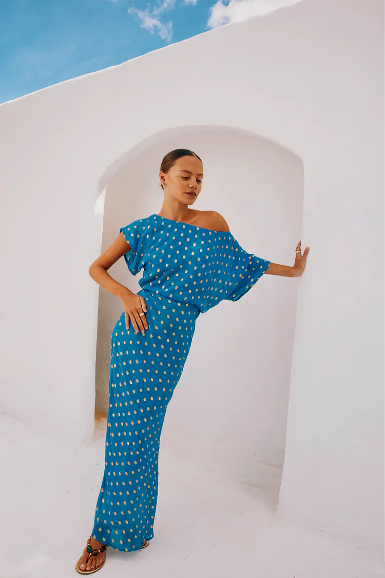 Blue Jacquard Tilly Dress - Image 6