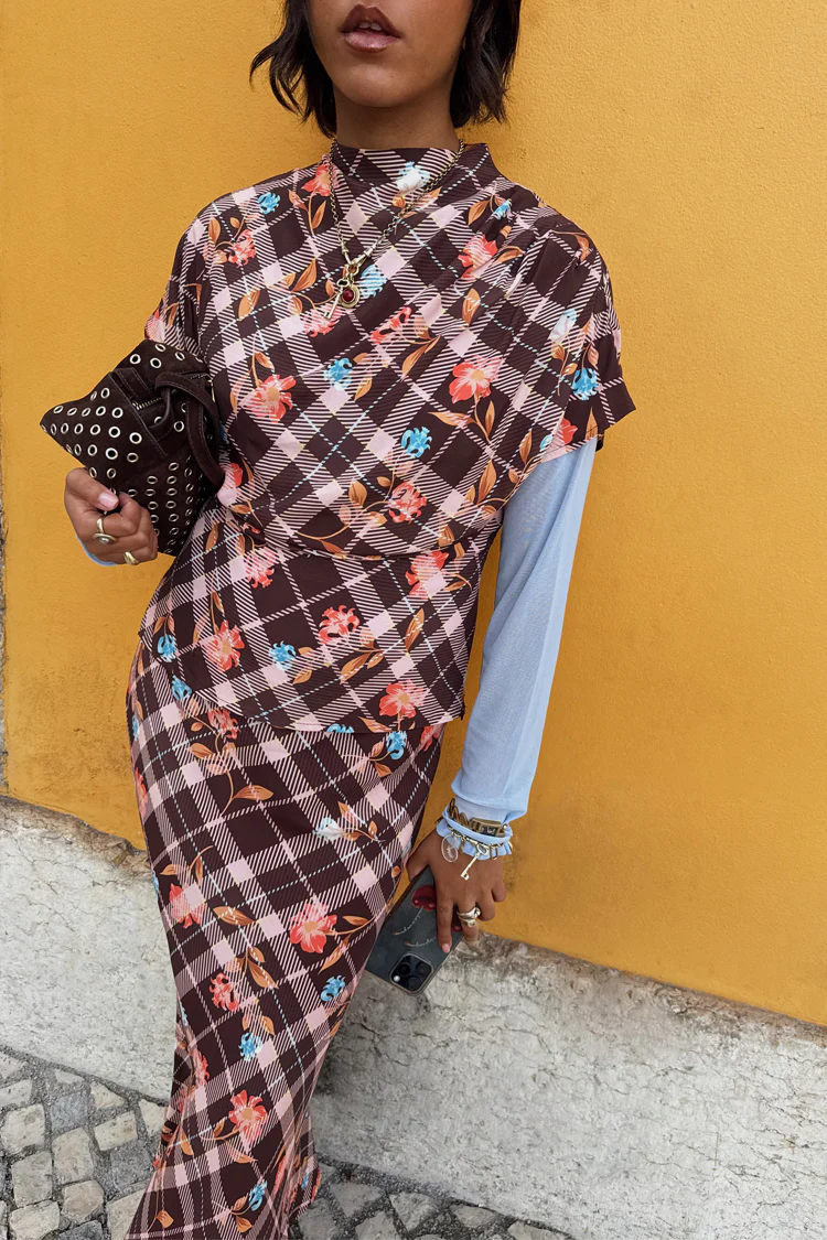 Check Floral Top - Image 4