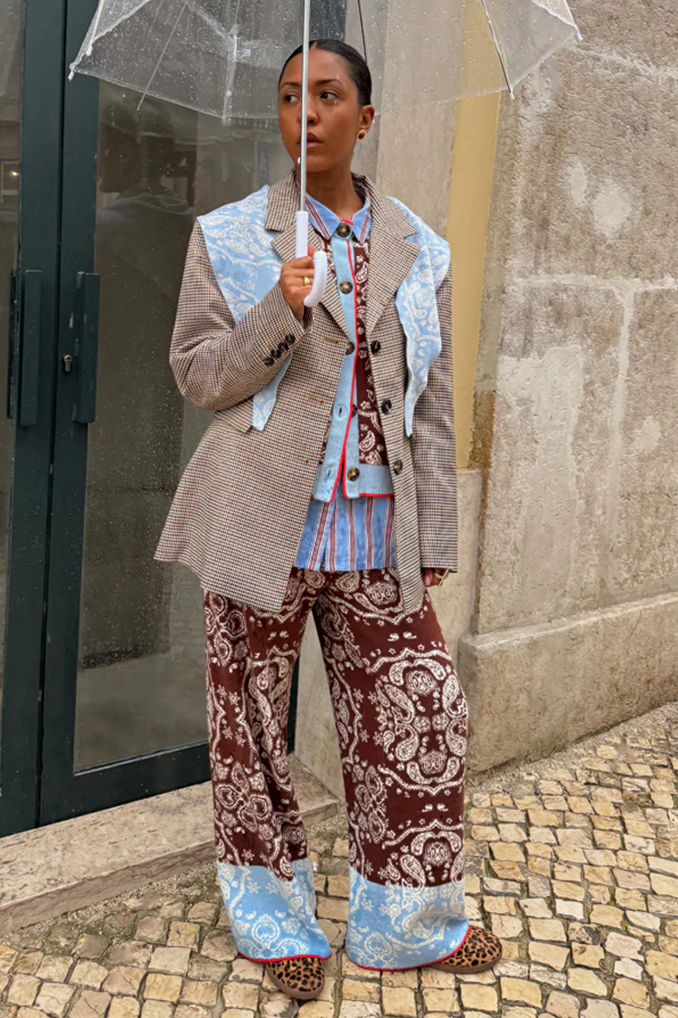 Chocolate Bandana Wide Leg Trousers - Image 4