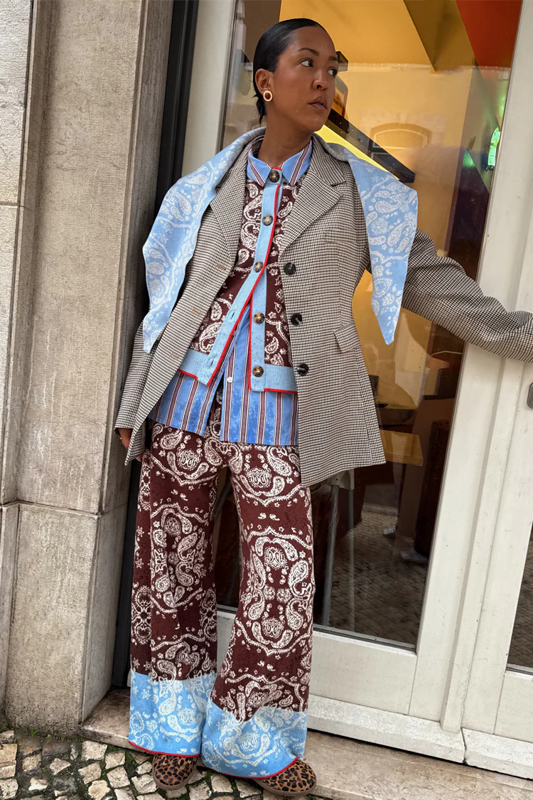 Chocolate Bandana Wide Leg Trousers - Image 6