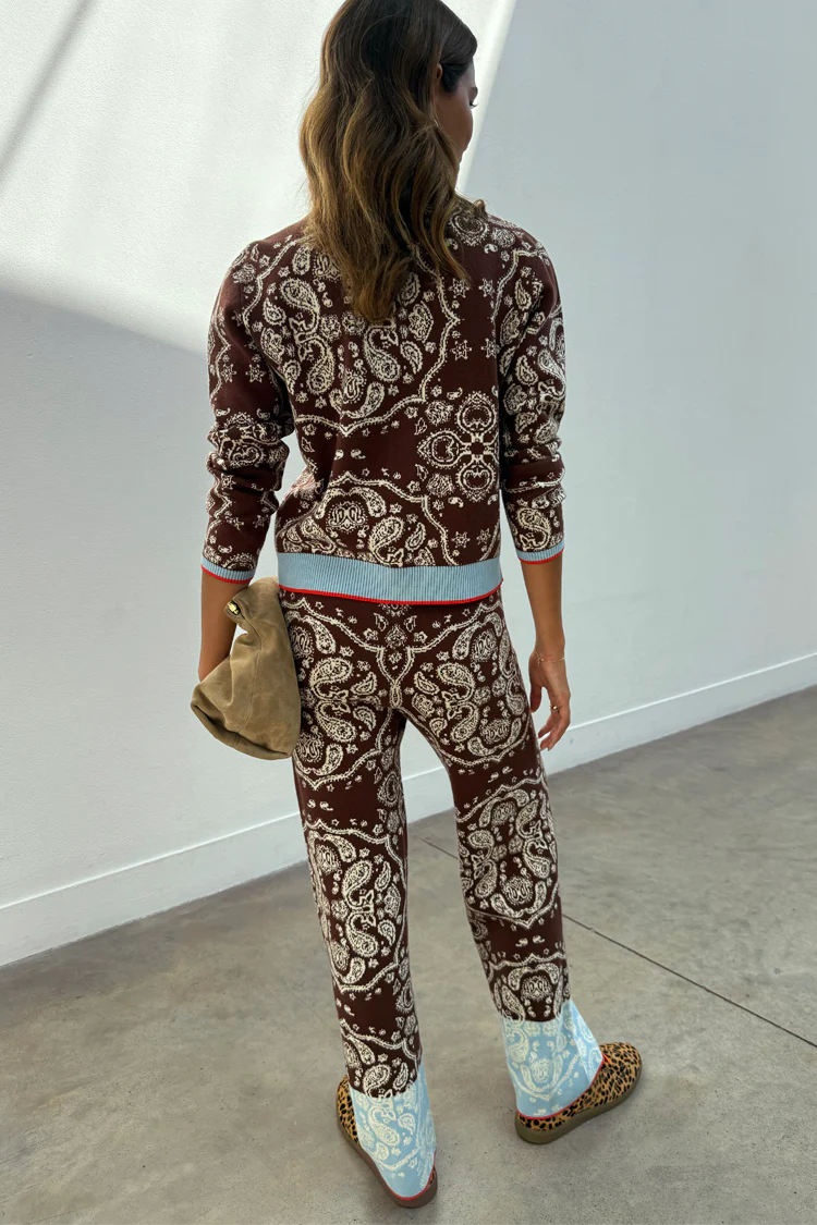 Chocolate Bandana Wide Leg Trousers - Image 9