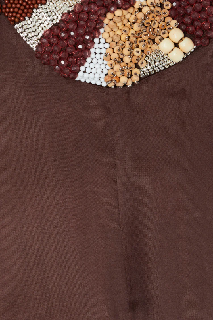 Chocolate Beaded Allegra Dress - Image 8
