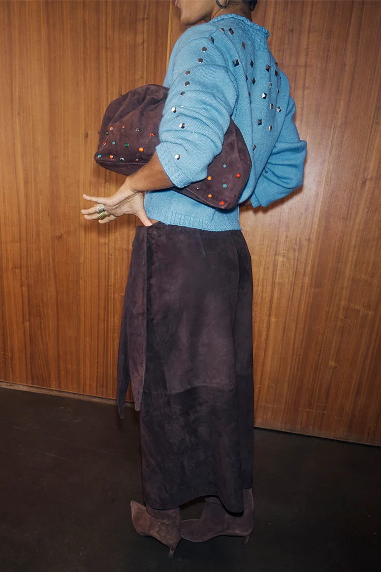 Chocolate Suede Jaspre Skirt - Image 6