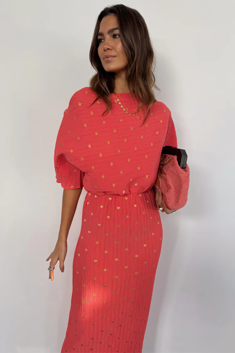 Coral Plisse Tilly Dress - Image 2