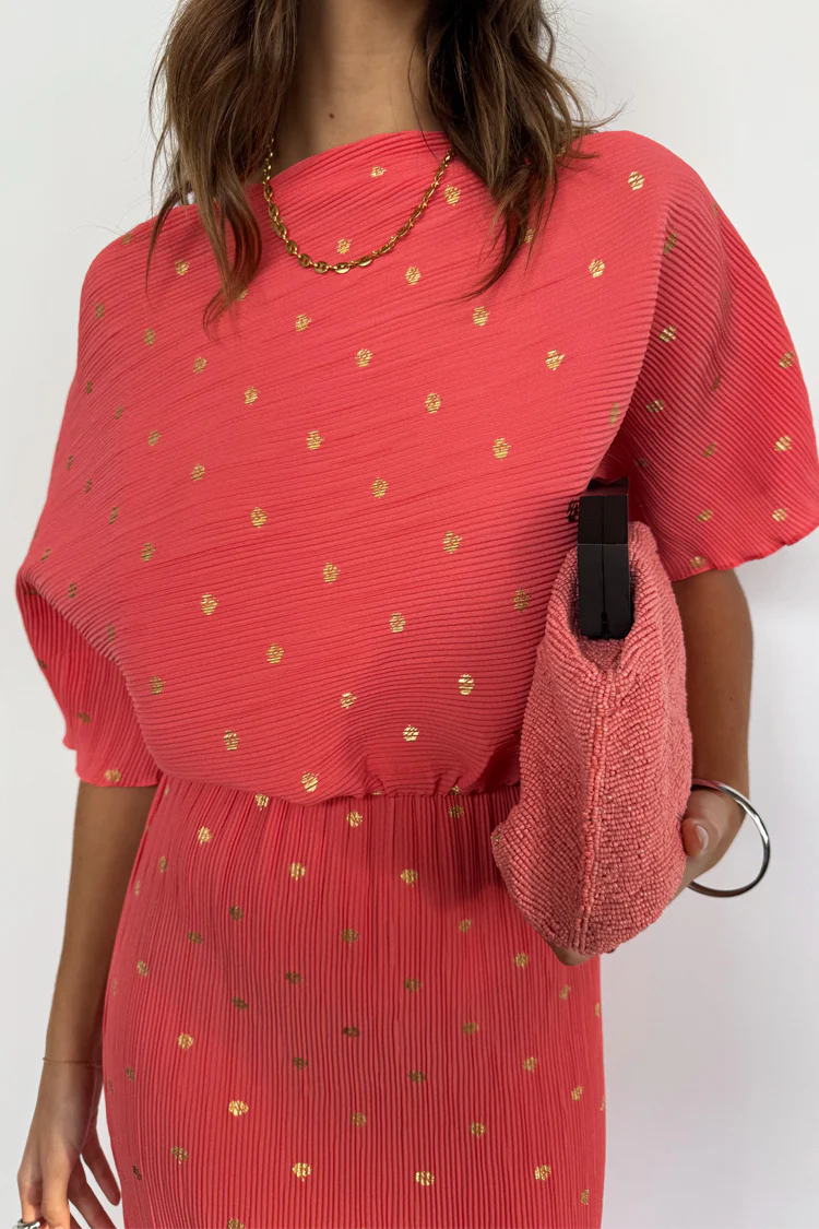 Coral Plisse Tilly Dress - Image 5