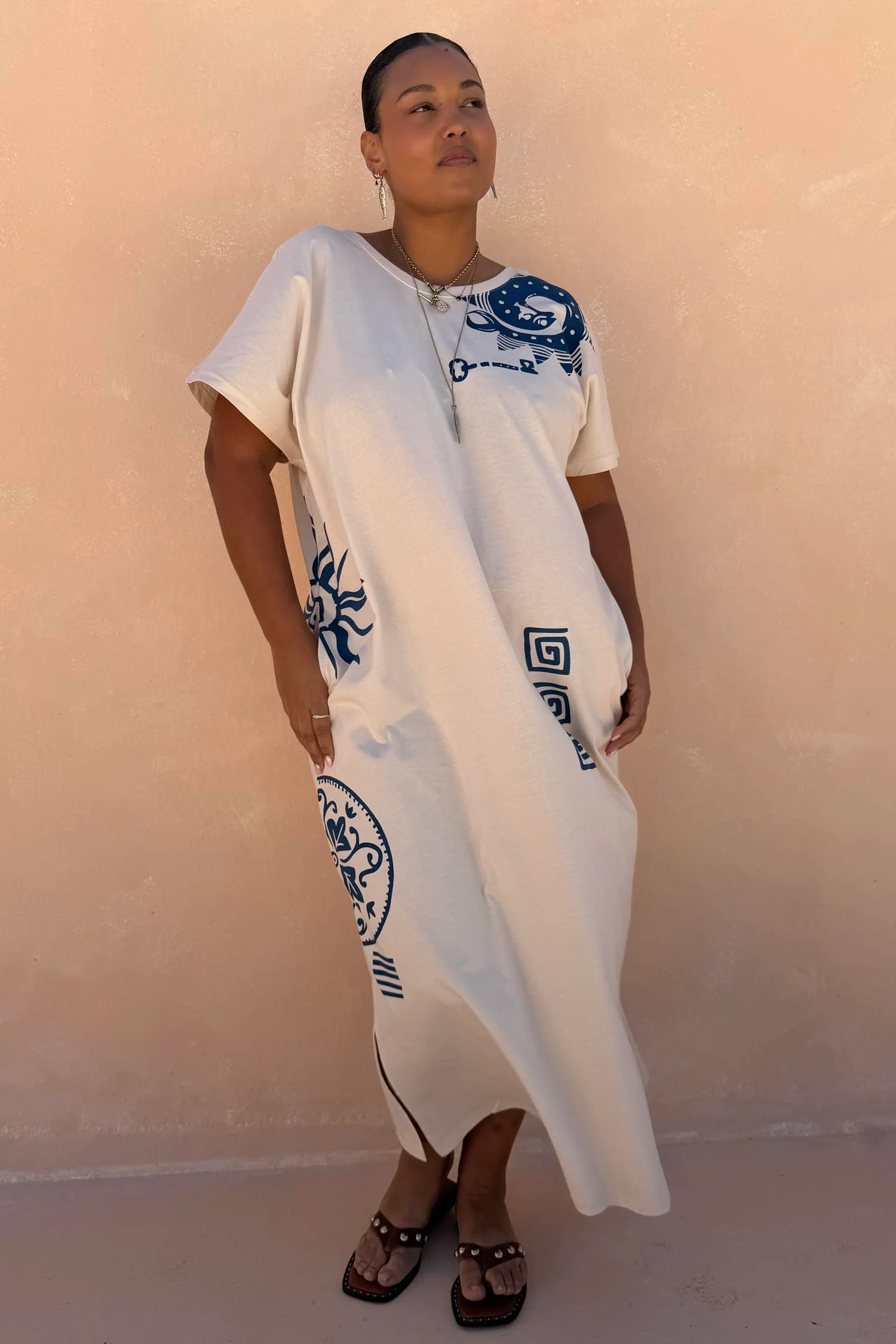Cream Dolce Vita T-Shirt Dress - Image 4