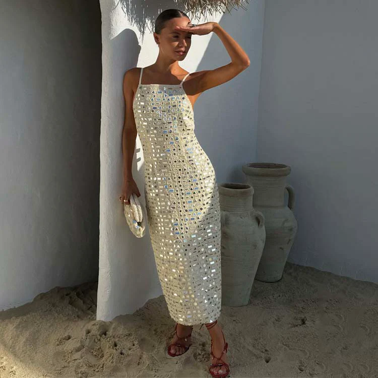 Cream Mirror Taliah Midi Dress