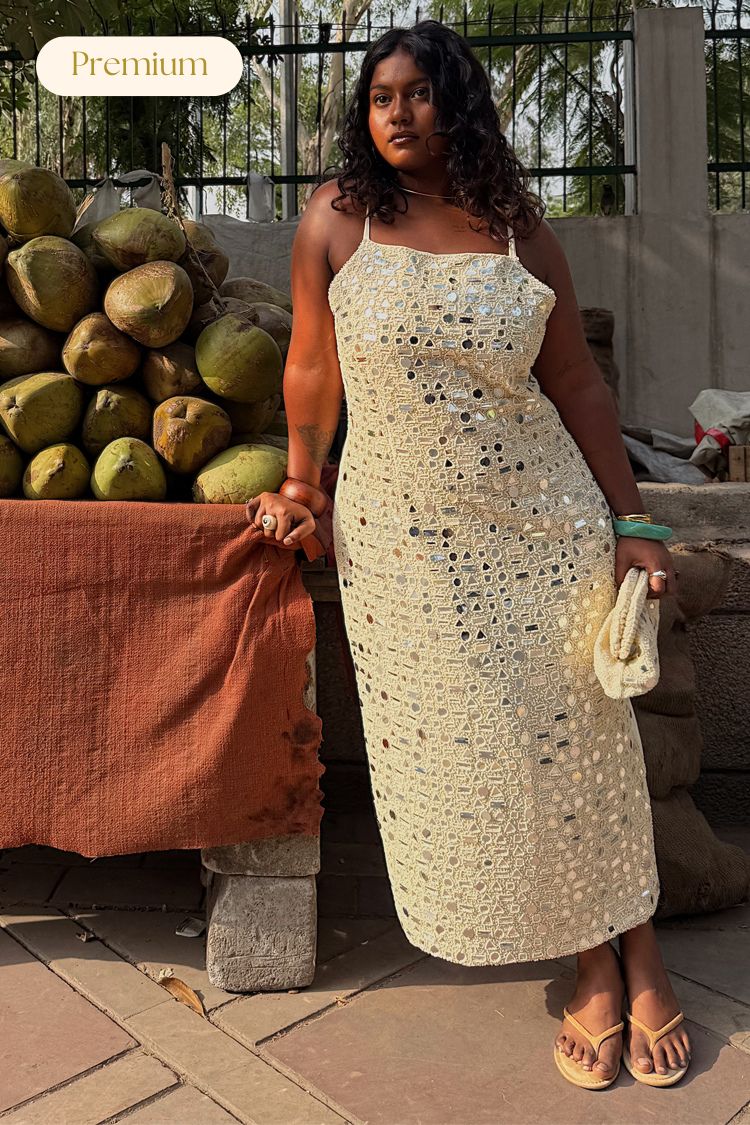 Cream Mirror Taliah Midi Dress - Image 3