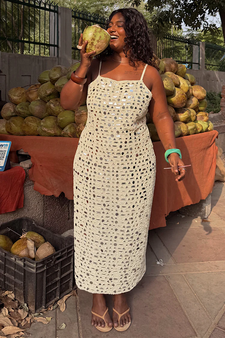 Cream Mirror Taliah Midi Dress - Image 8
