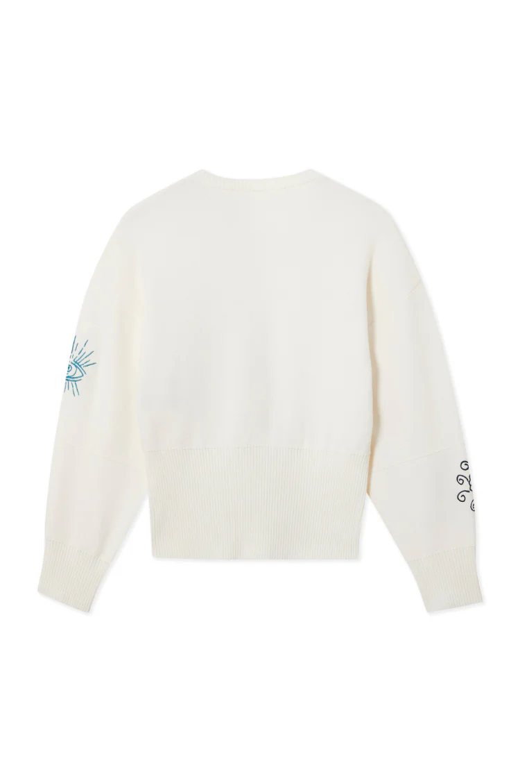 Cream Neon Embroidered Darcy Cardigan - Image 9