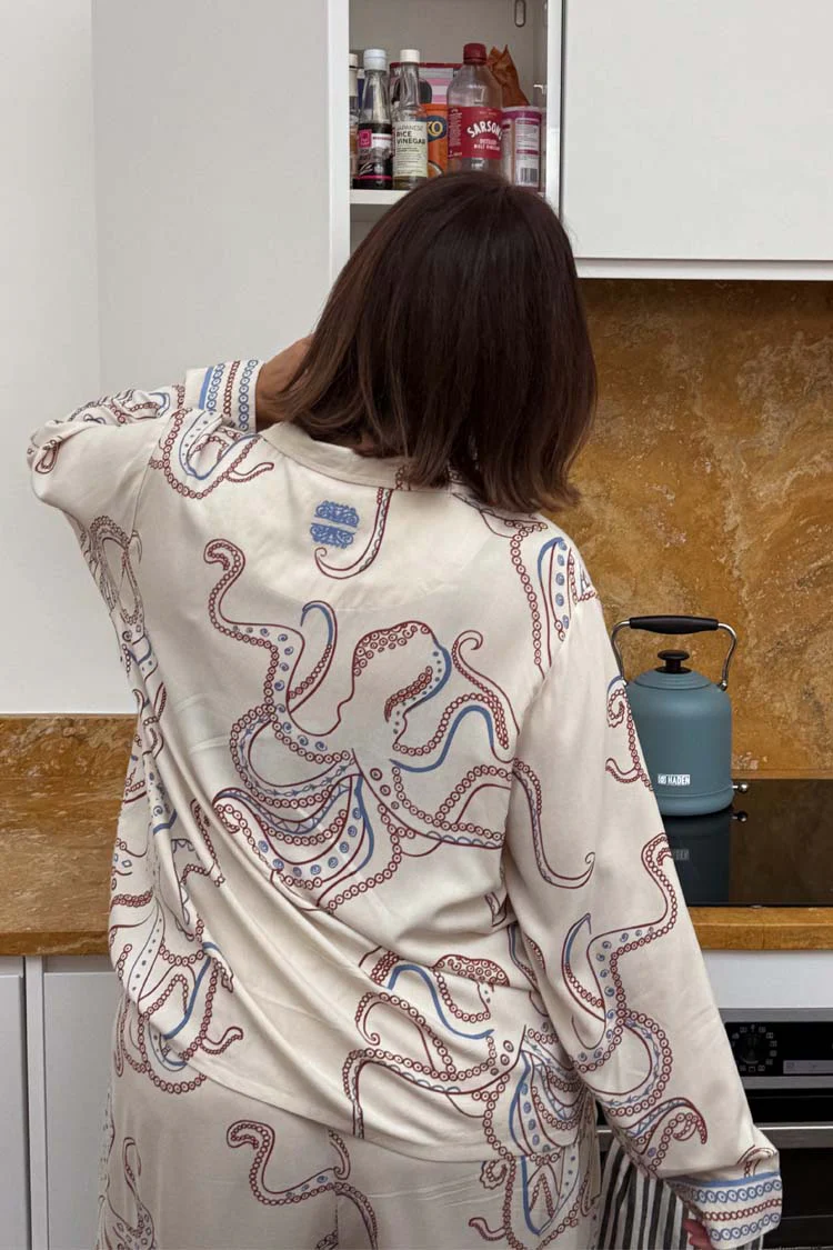 Cream Octopus Button Through Pyjamas - Image 12