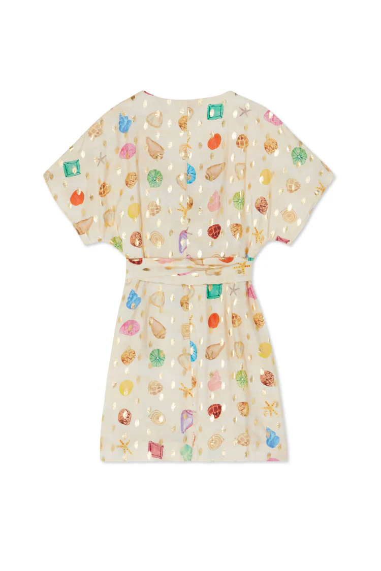 Cream Shell Mini Wrap Dress - Image 11