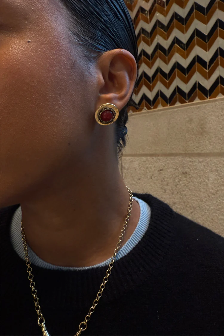 Deloris Red Circle Earrings - Image 5