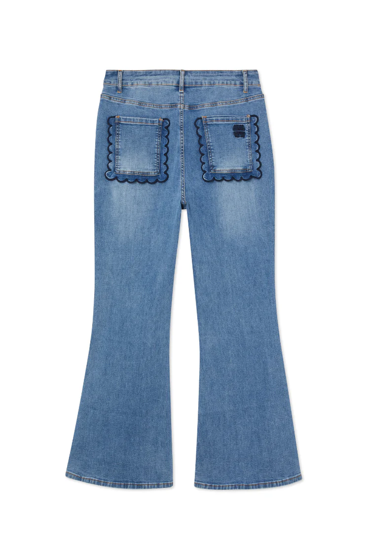 Denim Flare Scallop Jean - Image 10