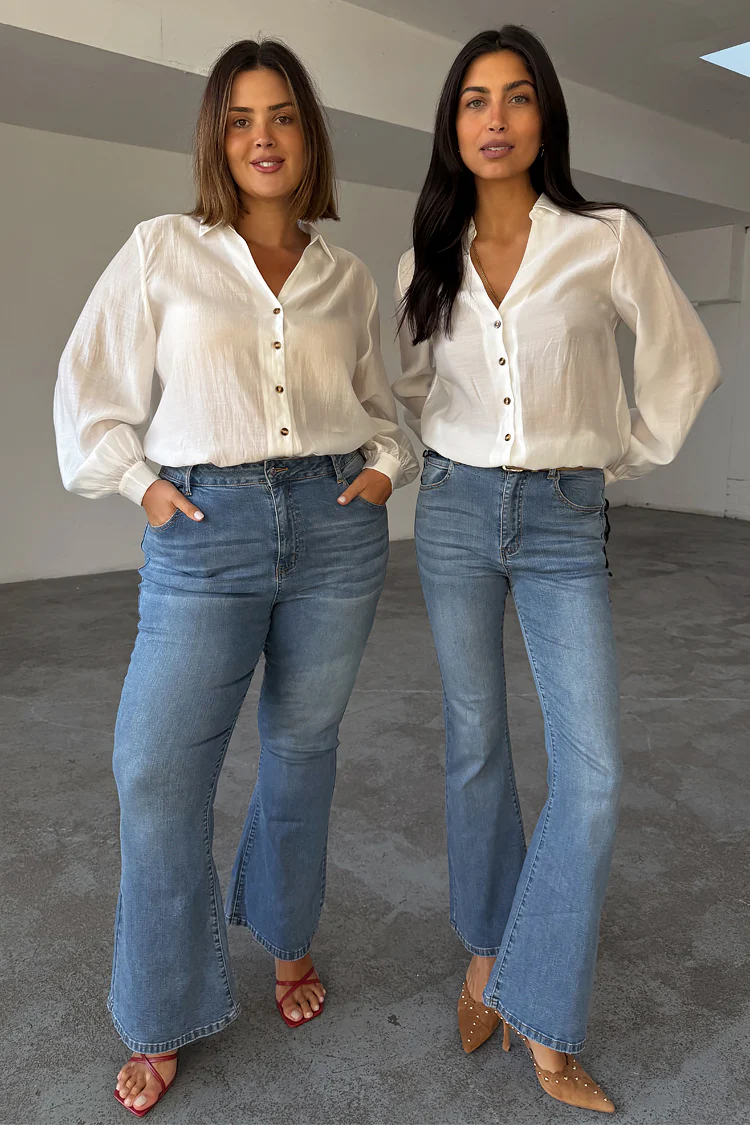 Denim Flare Scallop Jean - Image 2
