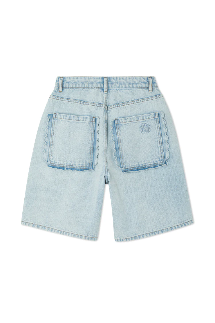 Denim Scallop Pocket Long Shorts - Image 12