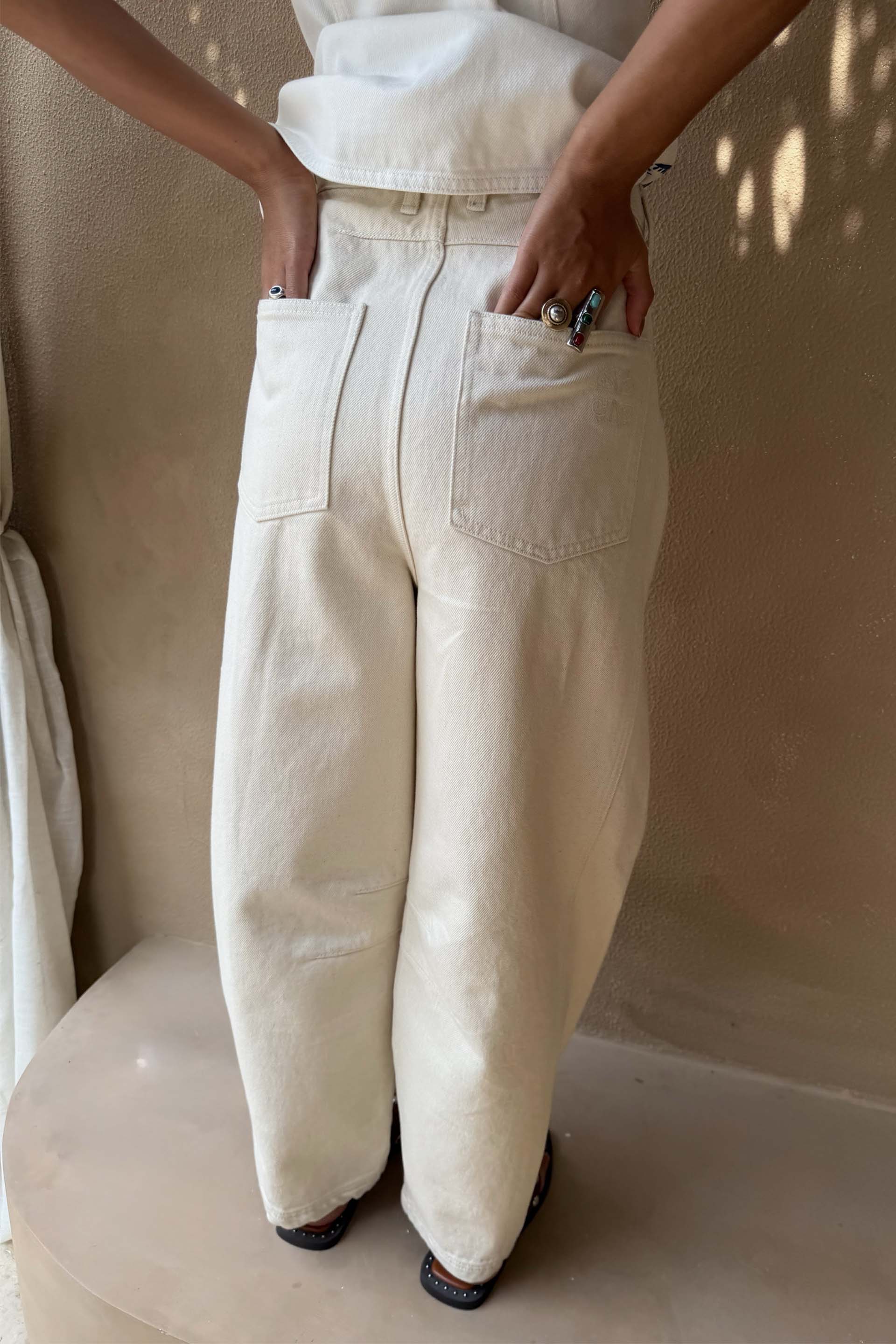Dolce Vita Embroidered Denim Barrel Leg Jeans - Image 8