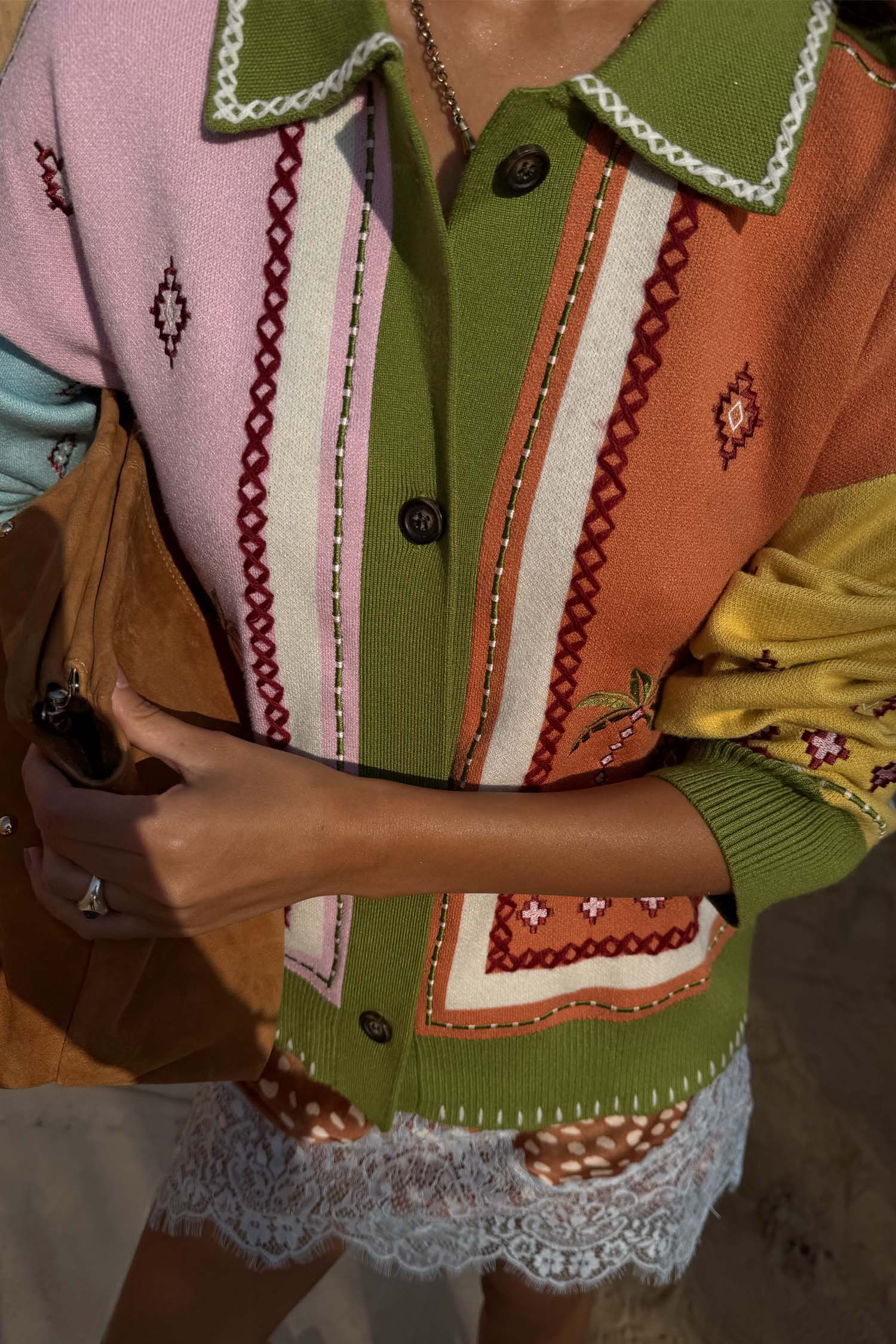 Geometric Palm Cardigan - Image 8