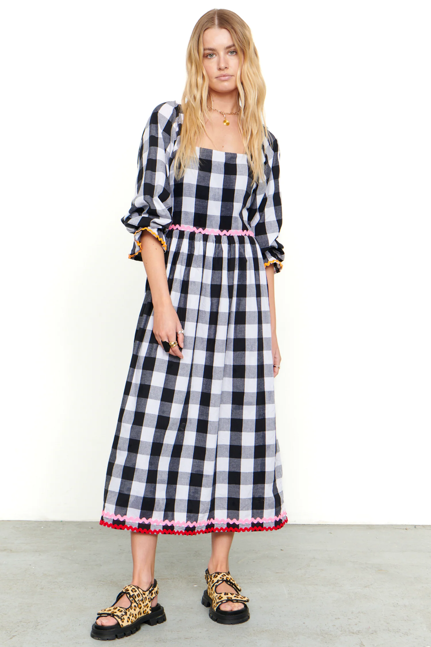 Gingham Macy Midi Dress - Image 10
