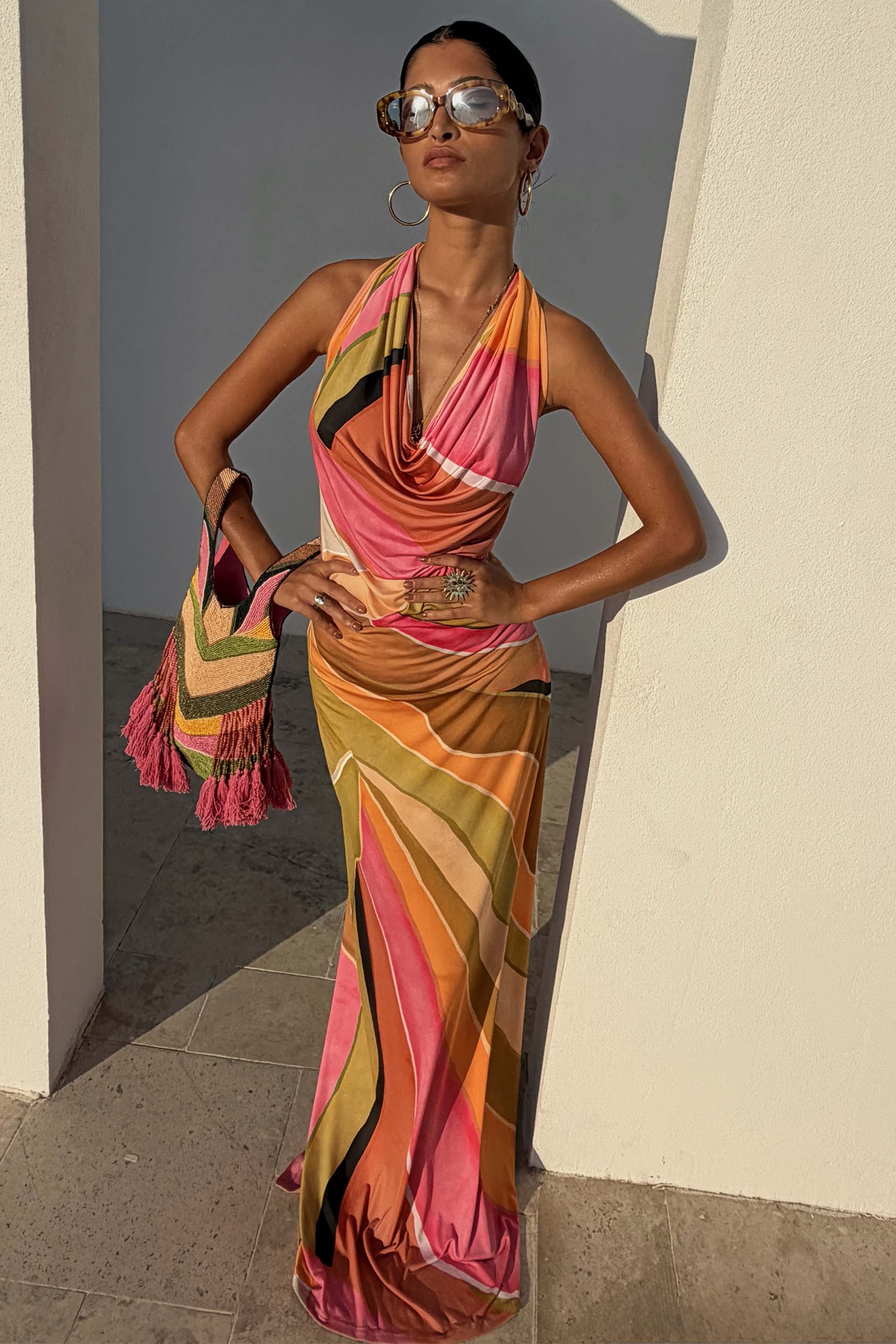 Green Abstract Sabine Dress - Image 4
