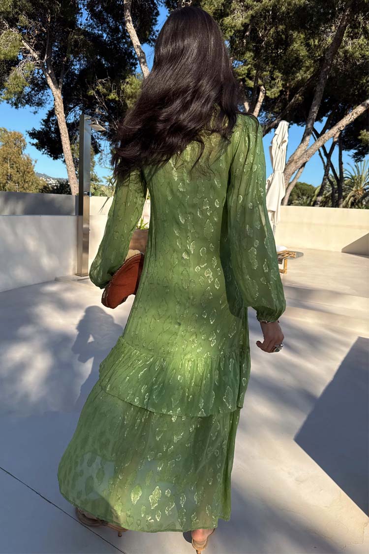 Green Jacquard Harmony Dress Petite - Image 10