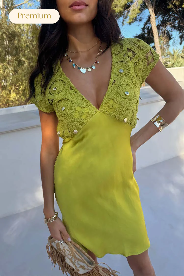 Green Shell Mini Elodie Dress - Image 2