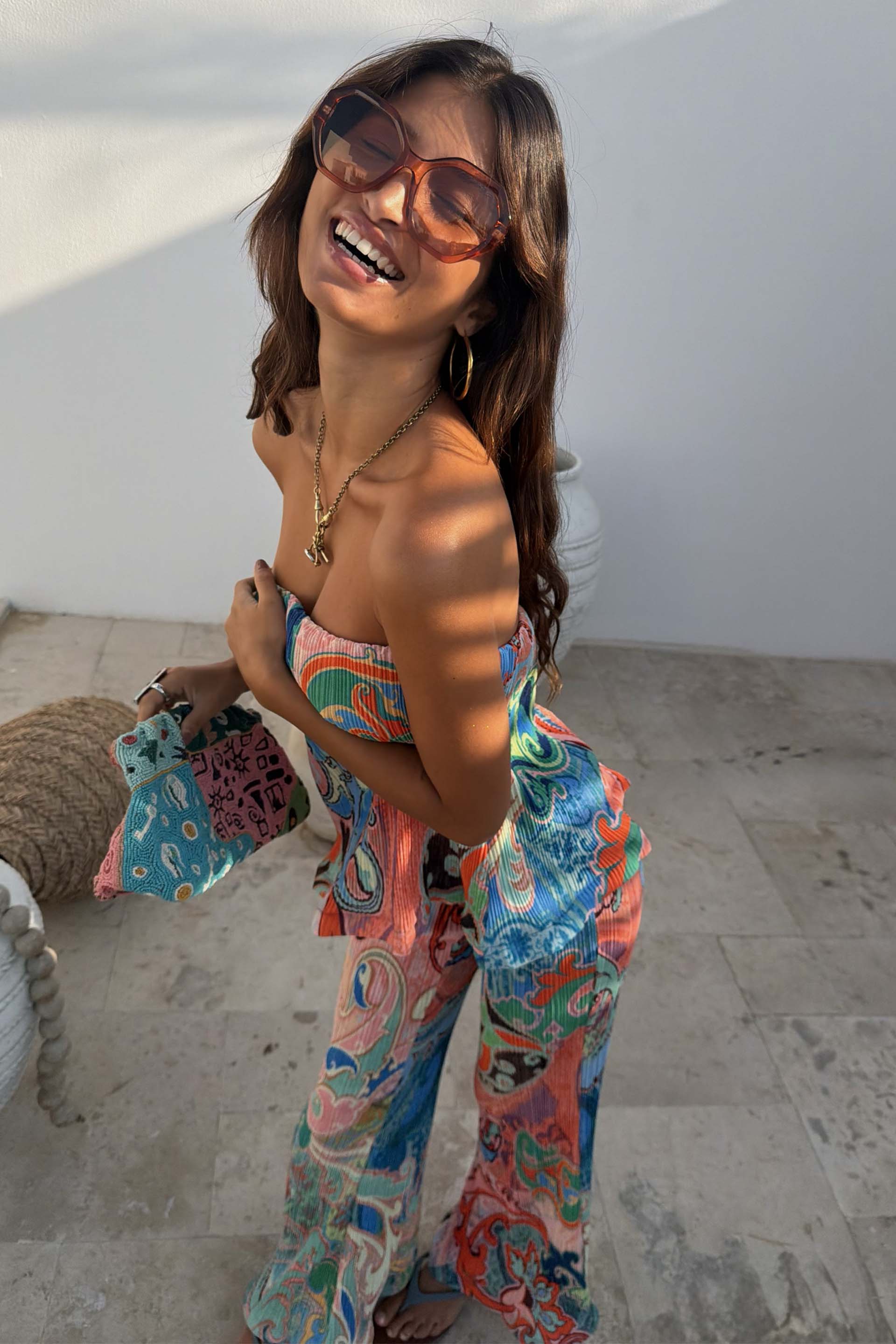 Hexagon Orange Sunglasses - Image 4