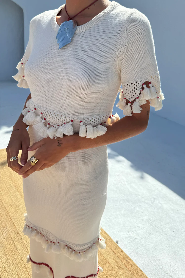 Ivory and Red Harper Dress - Image 3