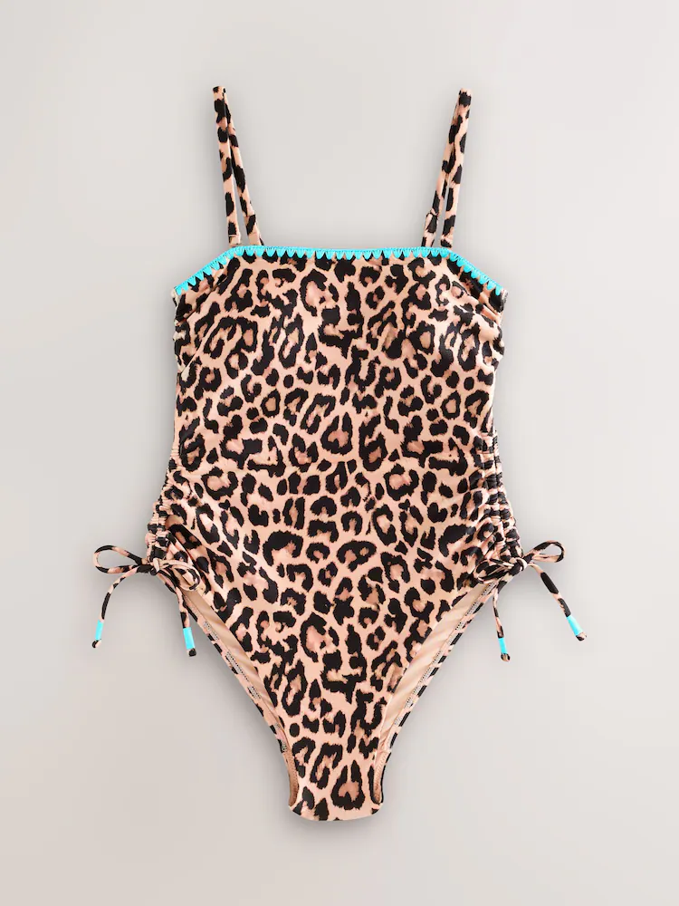 Leopard Whipstitch Bandeau Swimsuit - Image 11