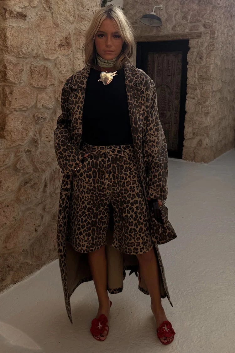 Lucia Leopard Denim 55 Coat Petite - Image 10