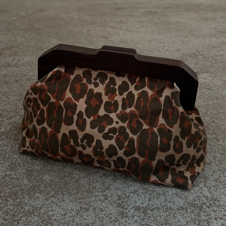 Lucia Leopard Denim Bag