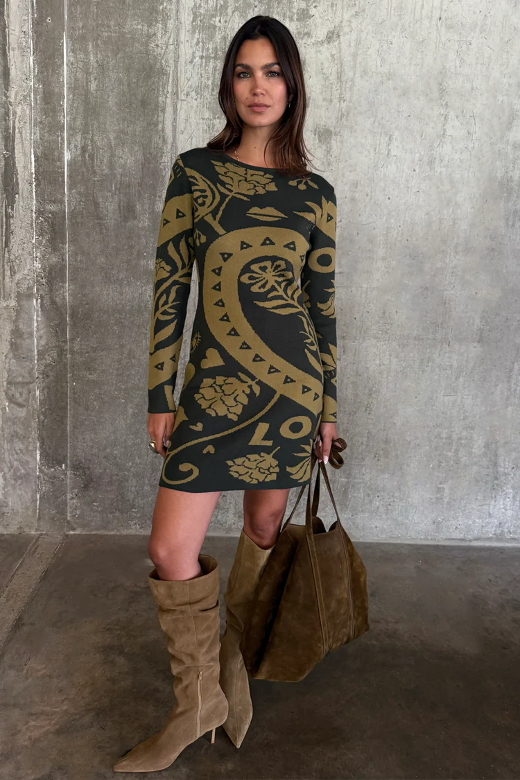 Olive Amara Knit Mini Dress Petite - Image 2