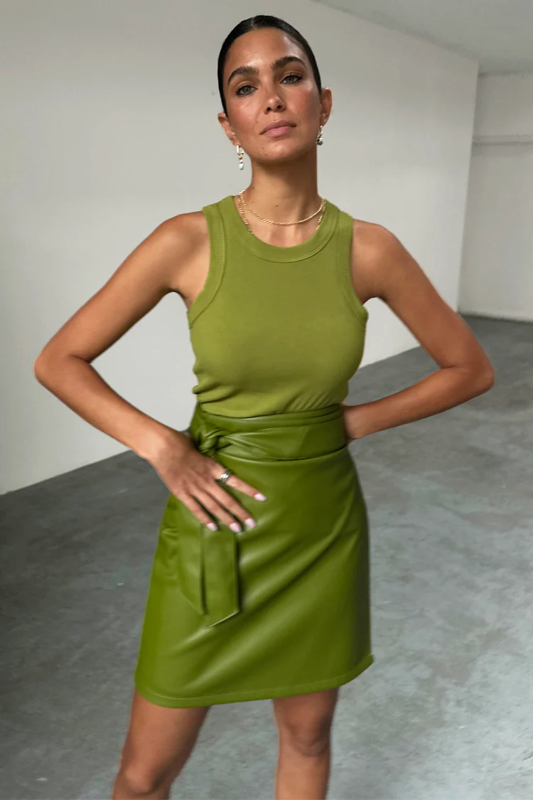 Olive Rib Tank Top - Image 4
