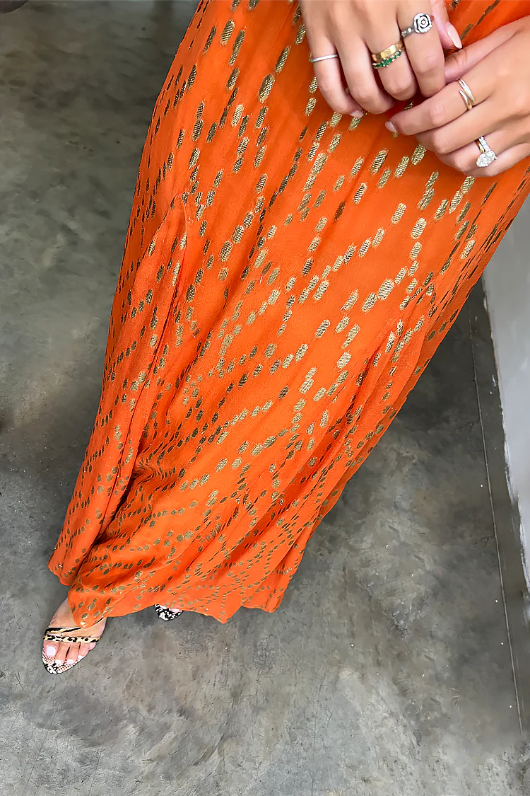 Orange Jacquard Bibi Dress - Image 10