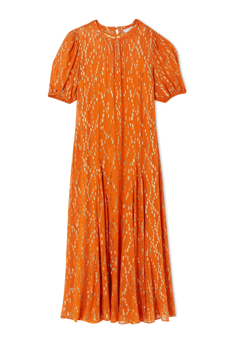 Orange Jacquard Bibi Dress - Image 11