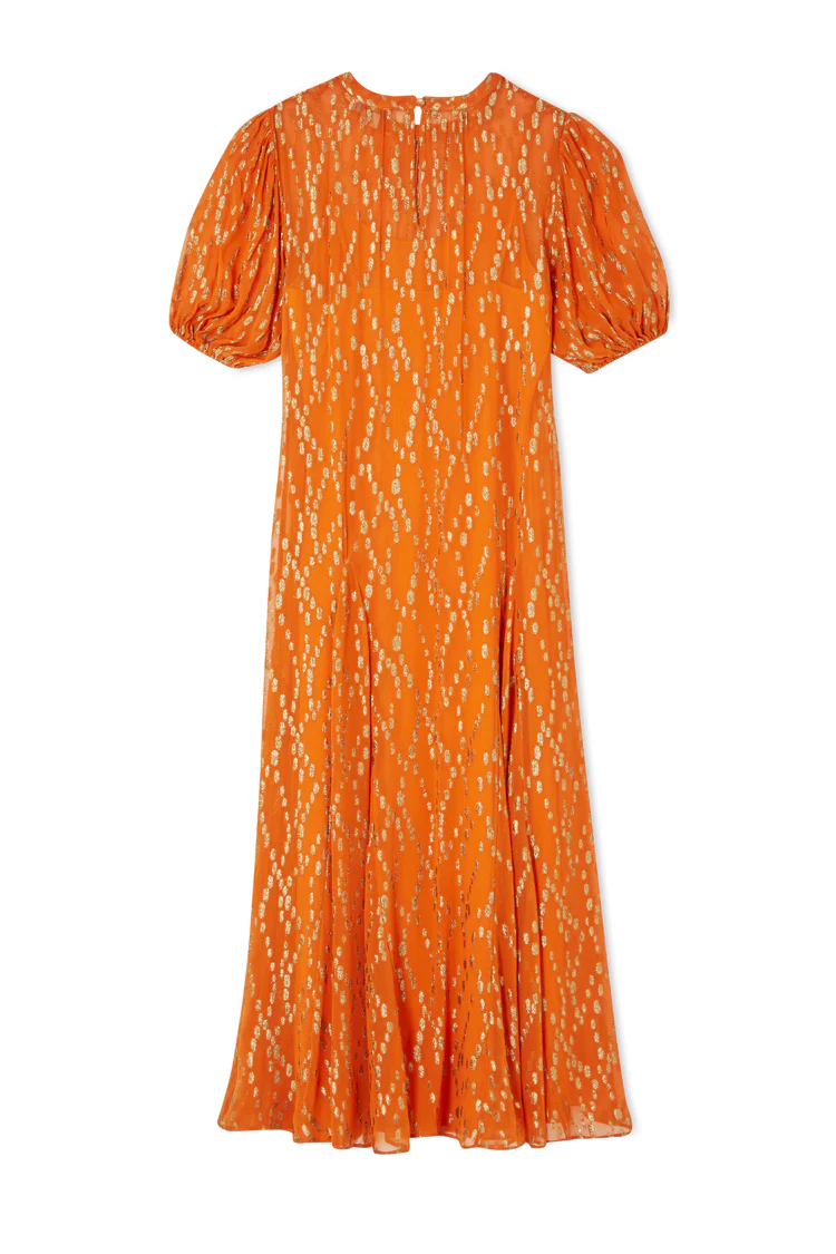 Orange Jacquard Bibi Dress - Image 12