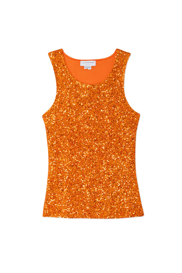 Orange Sequin Tank Top - Image 8